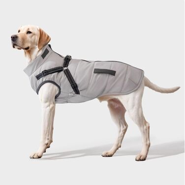 Зимовий теплий пуховик для собак середніх порід, водонепроникний, з коміром-стійкою, з кільцем для повідка, 6XL