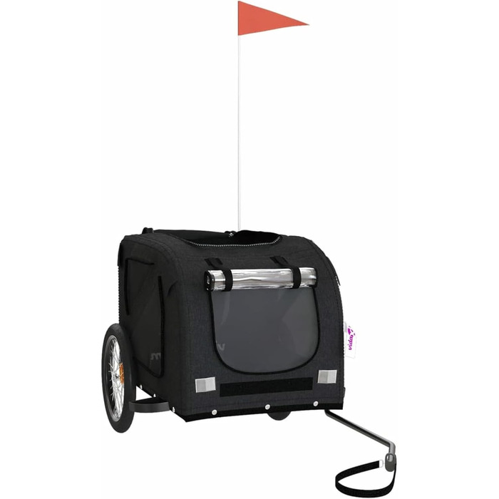 Причіп для велосипеда, переноска для собак, чорний, Oxford-тканина та метал