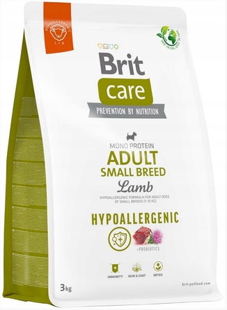 Корм для собак BRIT Care Hypoallergenic Adult Small Breed Ягнятина, 7 кг