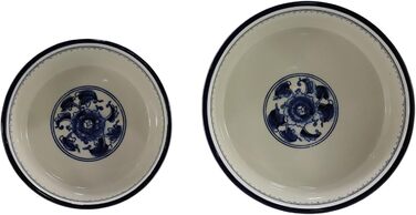 Набір мисок для корму та води для собак та котів SYNWISH, 14.7 x 18.3 x 6.1 см, блакитний та білий