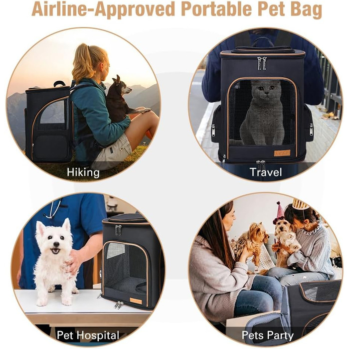 Рюкзак для тварин Lekereise, розширюваний, для котів та маленьких собак, ідеальний для подорожей та активного відпочинку (до 20 кг), Рожевий