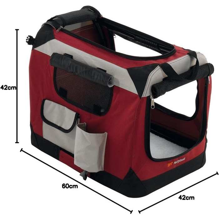 Переносна переносна будка для собак Ferplast, чорна, розмір S (49x34x34 см) / L (60x42x42 см), водонепроникна, з металевим каркасом та ручками