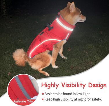 Водонепроникний та вітронепроникний теплий накидка для собак, розмір M, червоний. Підходить для цуценят та маленьких/великих собак, з інтегрованим повідком. (Getaway Solids)