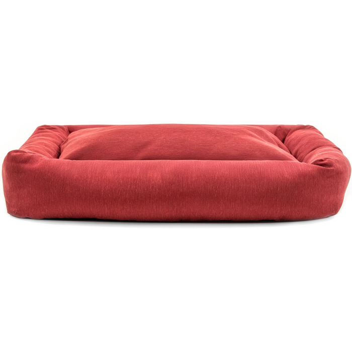 Кругле собаче ліжко Batuffolo для собак та котів. Неслизьке, водонепроникне з піднятими бортиками | 76 x 76 x 13 см (Червоний, S)