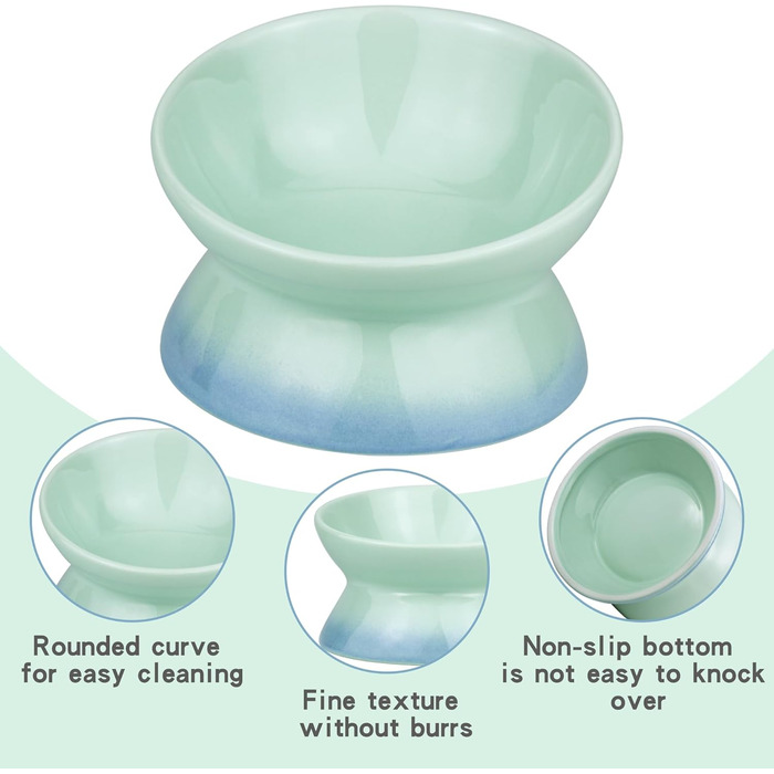 Підвищений годівниця для котів та собак Busnos, керамічний, жовтий, 15.5x15.5x11 см