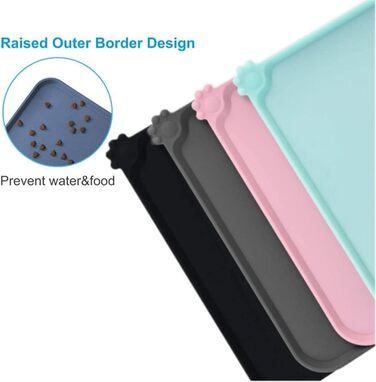 Силіконовий килимок для собак та котів, вологостійкий, неслизький, для мисок, їжі для котів та собак, підняті краї, щоб запобігти розбризкуванню на підлогу (зелений)