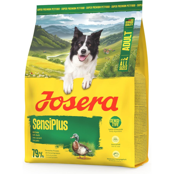 Сухий корм для дорослих собак Josera SensiPlus з качкою та рисом, гіпоалергенний, 12.5 кг