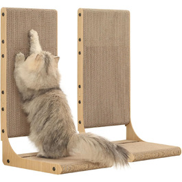 Кігтеточки для котів Zakkart (2 шт.), 65.6 см, картон, L-подібної форми, вертикальні, для дому, великі
