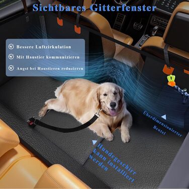 Накладка на сидіння автомобіля для собак CIGAA, водонепроникна, стійка до подряпин, з жорсткою основою, помаранчевого кольору