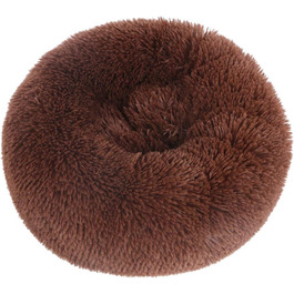 М'яке ліжко для собак та котів, софа, кругла, плюшеве, водонепроникне, 50 см, коричневе