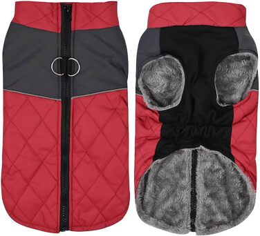 Водонепроникний зимовий теплий одяг для собак - куртка, жилет, плащ для маленьких та середніх собак (червоний, M)