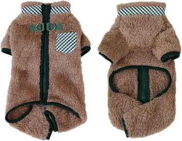 Теплий зимовий комбінезон для собак, термо-піжама з ніжним матеріалом, коричневий, L
