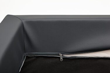 Крісло-ліжко для собак - Крісло для собак з штучної шкіри, знімний чохол, розмір M (93 x 62 см, сірий)