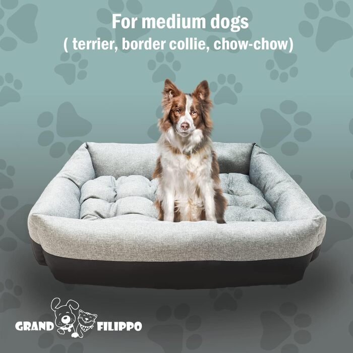 Лежанка для собак вологостійка 75x65x20 см сірого кольору - лежанка-кошик для маленьких та великих собак з неслизьким дном