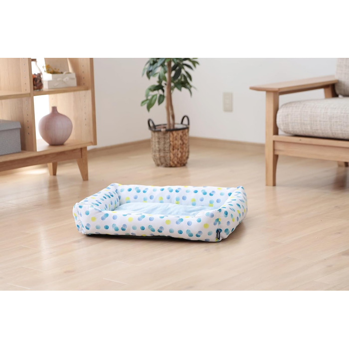 Килимок для домашніх тварин Iris Ohyama, корзина-подушка, миючий, з бортиком, 40x69x12 см, антиковзаюча, PCB-20P, для собак (великих порід, з принтом)