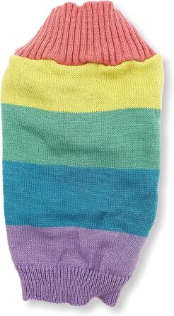 В'язаний теплий пуловер для собак - стильний зимовий одяг для малих та великих тварин. Розміри XXS (20,3 см), L (18 см), рожевий в смужку