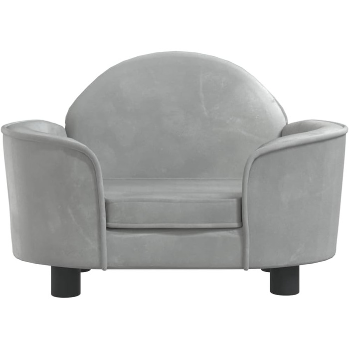 М'яке ліжко для собак та котів з велюру, 66x40x45 см, світло-сірий колір