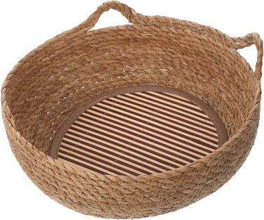 Гніздо для котів у печері: ручне плетене ліжко для домашніх тварин з морської трави. Підходить для кошенят та маленьких собак. Кругле внутрішнє ліжко-корзинка, естетичне ліжко для комфорту цілий рік.