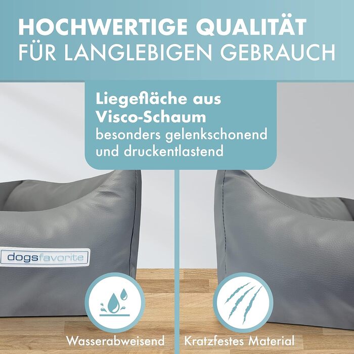 Ліжко для собак з віскоеластичним матрацом - зручне собаче ліжечко - якісне собаче ліжко - ліжко для собак, що береже суглоби - міцна собача підстилка - чорного кольору - розмір L - 115 x 85 см