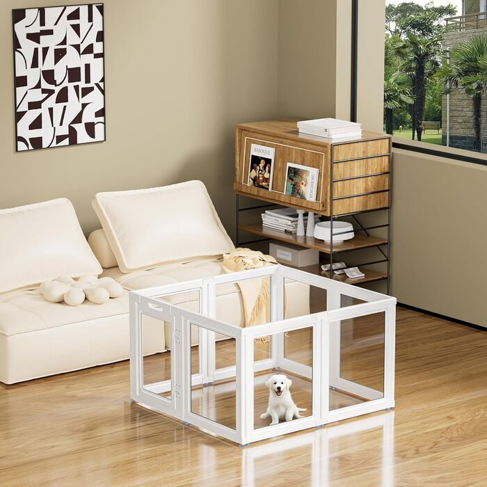 Акриловий вольєр для тварин (8 шт.), 60 см, для цуценят, кроликів, котів, свиней. Міцний, легко миється, для дому.