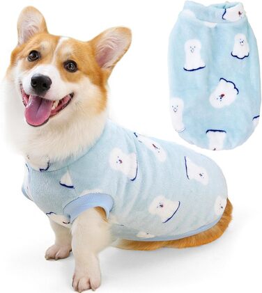 Теплий флісовий піджак для собак Zunea (4XL, блакитний) – коргі, такса, дрібні та середні породи