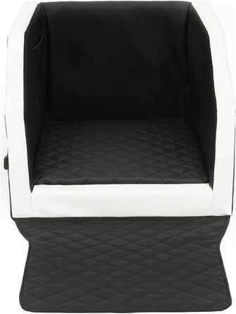 Автоматичне ліжко для собак у машину Velinda з ременем безпеки, 55x70 см, чорно-біле