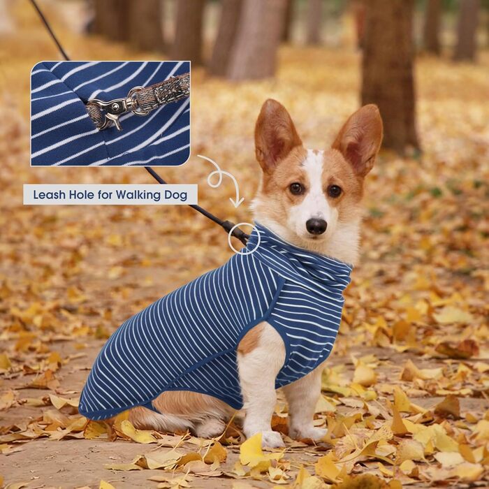 Теплий флісовий пуловер для собак Hjyokuso, розмір L. Зручний зимовий одяг для малих, середніх та великих собак. Теплий, м'який, для прогулянок у холодну погоду – синій.