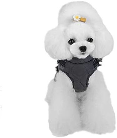 Теплий зимовий одяг для собак Meioro: куртка з світловідбиваючими елементами, бавовняний пуловер для собак, розмір M (сірий)