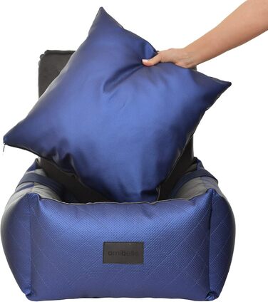 Автомобільний сидіння для собак Bella Weiß: штучна шкіра, м'який плюш, 55x55 см