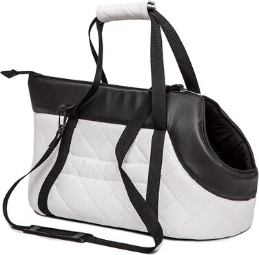 Сумка-переноска для собак та котів з екошкіри, до 2,5 кг, білий колір