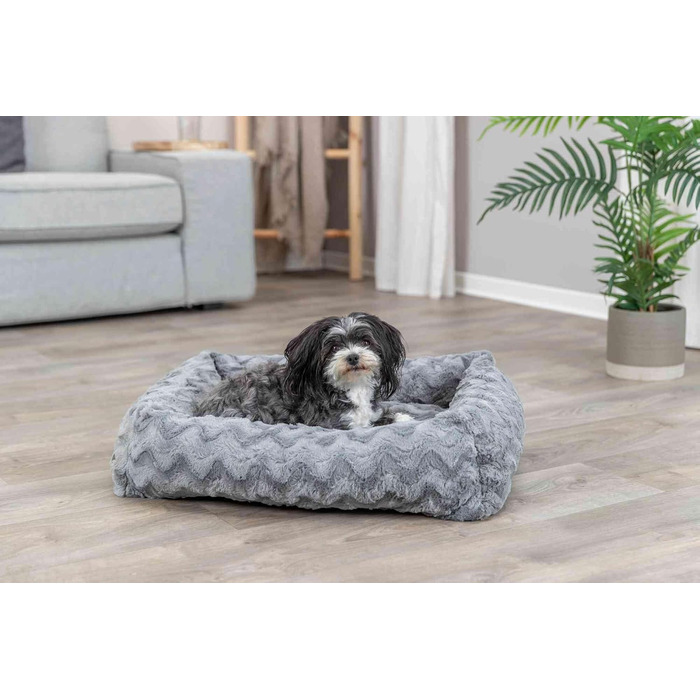 Ортопедичне собаче ліжко TRIXIE Vital Loki, 65x50 см, сірий колір - м'яке ліжко з Memory Foam для маленьких собак, підтримує суглоби та знімає навантаження