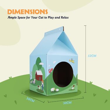 Nobleza: будиночок-кігтеточка для котів з картону та котячої м'яти. Легко збирається, ідеально для кігтів та ігор. (1 шт.)