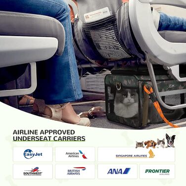 Трансформована переноска для котів та собак до 6,8 кг, Lekereise: TSA-сертифікована, з м'якими боковинами та поворотним кріслом, з міцним сіткою, для подорожей