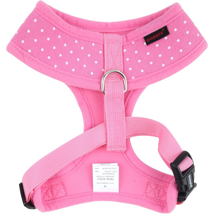 Нашийник для собак Puppia Dotty, не тягне, не блює, регульований, рожевий, розмір Small