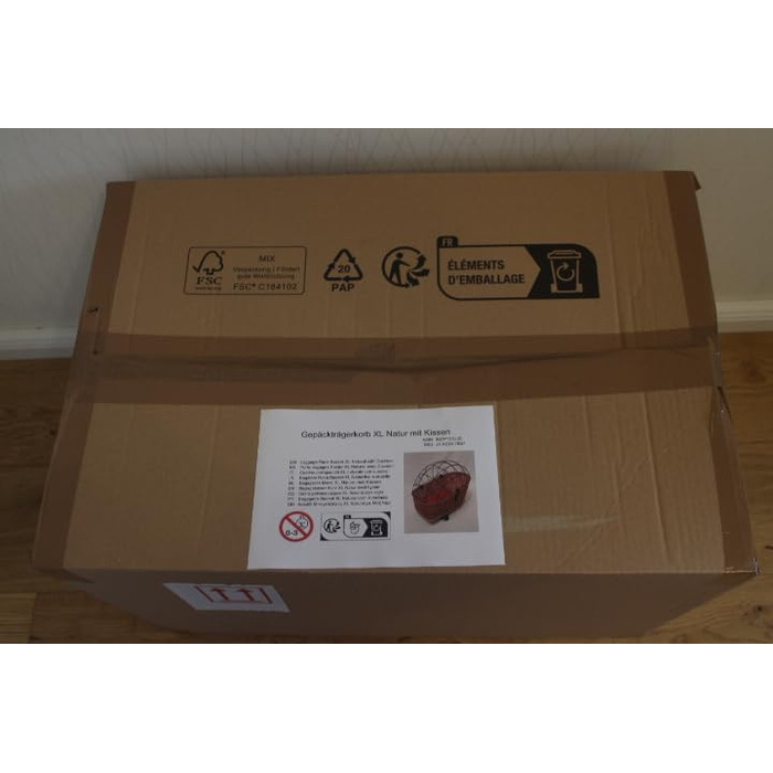 Корзина для велосипеда Marcus Hundefahrradkorb XL для багажника з лози з металевою сіткою та подушкою. Корзина для покупок, для котів та собак.