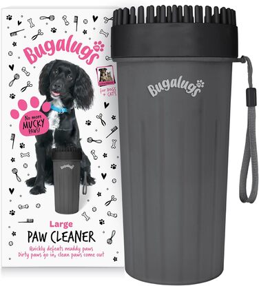 Очисник лап для собак BUGALUGS - портативний душ для лап для собак та котів (Великий, чорний)