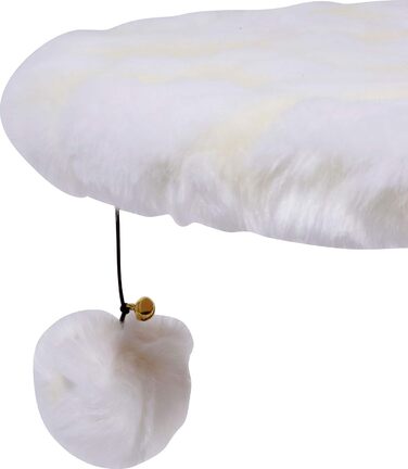 Дерев'яна кігтеточка для котів Dobar® 35290FSCe Design - з джутовою обробкою та іграшкою, Ø 50 x 72-82 см, Колір: Браун (Holly)