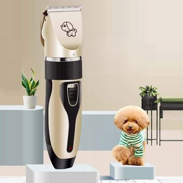 Машинка для стрижки собак та котів LTC бездротова з акумулятором, тиха, з керамічним лезом, USB, XXL набір: 4 насадки, пилка, ножиці для кігтів, гребінець для собак