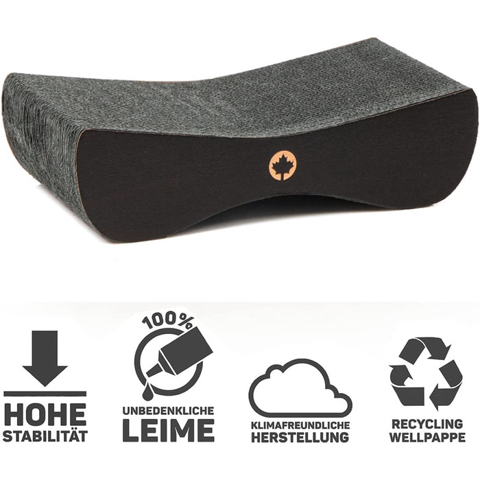 Котячий будиночок Kratzbrett Satellite SMALL Black Edition: когтеточка з картонної поверхні та котячої м'яти, 37x10x23 см