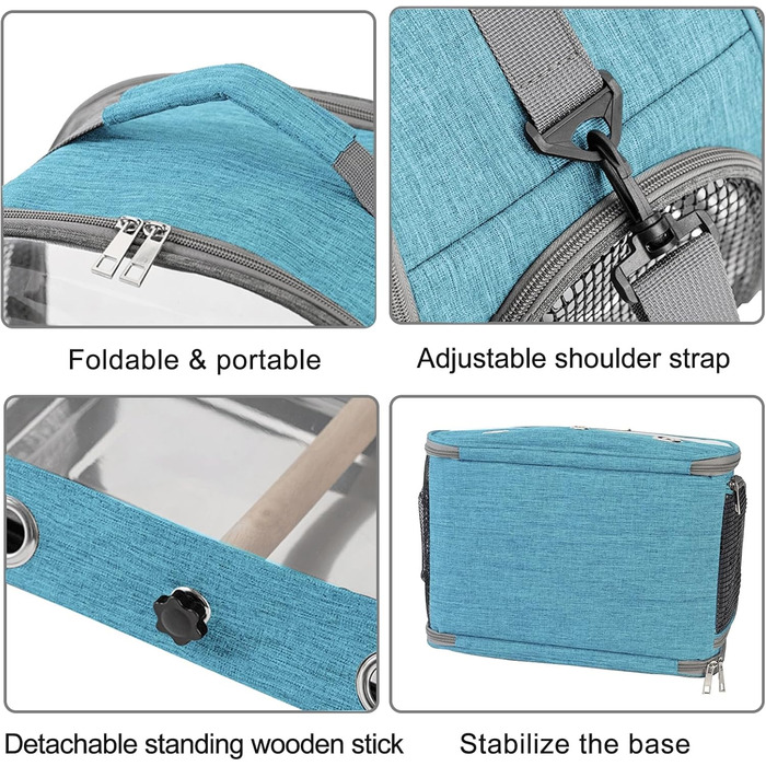 Транспортна сумка для птахів Vogel з підставкою та підносом з нержавіючої сталі, рюкзак для птахів, переносний клітка для малих птахів