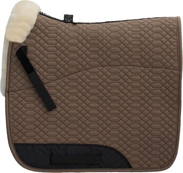 Підіймя для верхової їзди Engel Reitsport Schabracke: сірий, з овечкою в районі сідла, для конкурного верхового лицемірювання, напівлінований, з декоративним кільцем спереду