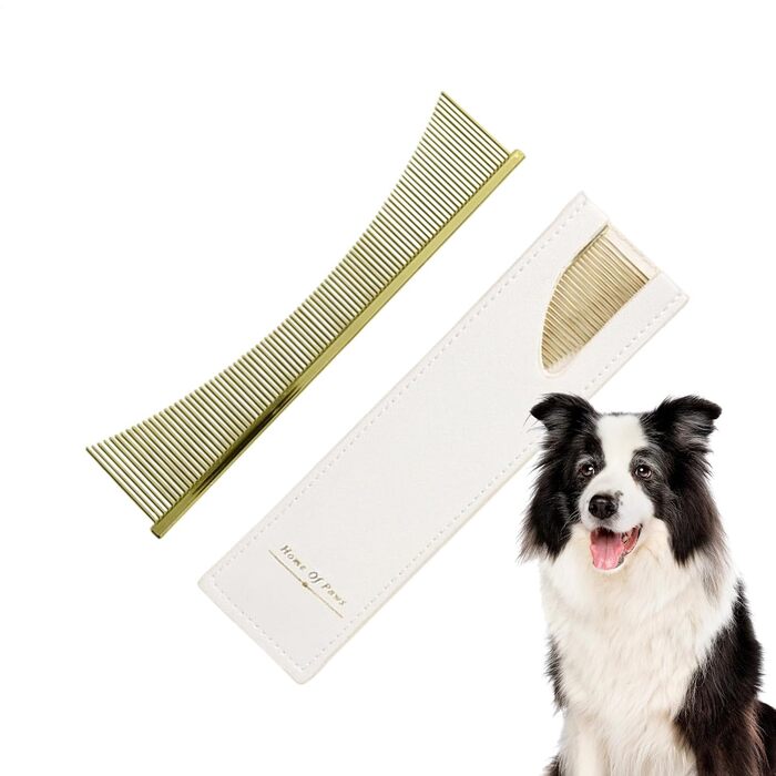 Гребінець для собак та щітка для котів: інструмент для видалення ковтунів, догляд за шерстю, для цуценят, довгошерстих порід, після купання (золотий)