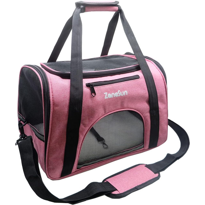 Трансформер-переноска для котів, кошенят, собак, цуценят ZaneSun, рожева, для подорожей літаком, витривала, з вентиляцією