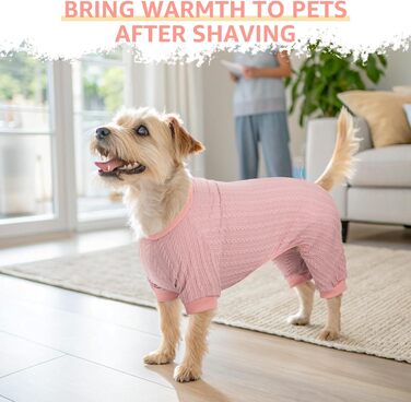 Пижама для собак SCENEREAL: теплий зимовий костюм, рожевий, розмір S (Обхват грудей 51 см)