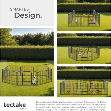 Тектейк вольєр для цуценят, 60 см, 8 грат, чорний - 402502