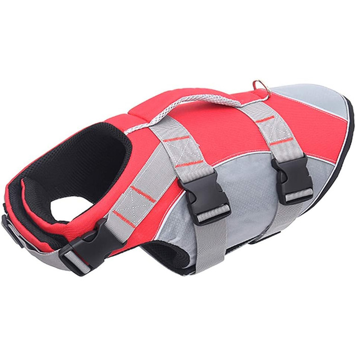 Жилет для собак PJDDP: рятувальний, світловідбиваючий, для плавання, червоний, розмір M