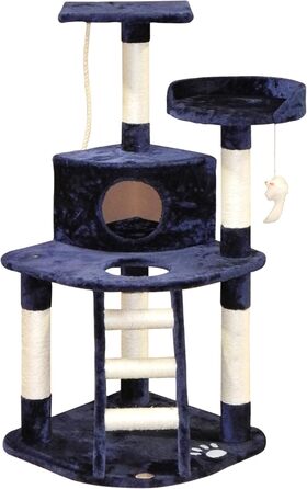 Когтеточка для котів Go Pet Club з будиночком, 63,5x81,3x120,7 см, синя