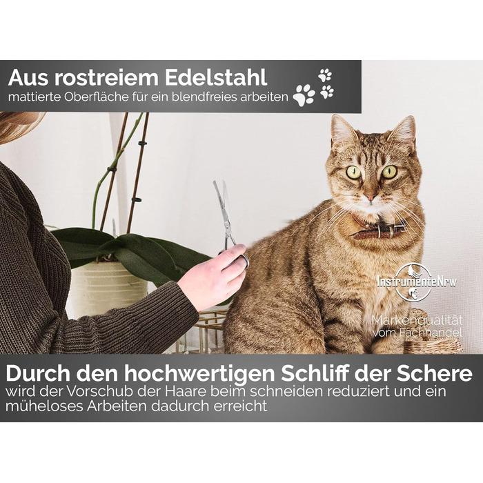 Ножиці для собак з вигнутим лезом - професійні ножиці для грумінгу собак з мікро-дрібною зубчастим лезом