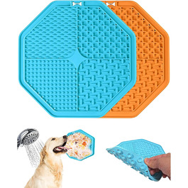 Килимок для собак | Килимок-лежанка з повільною годівлею | 2 шт. (Помаранчевий, Синій)