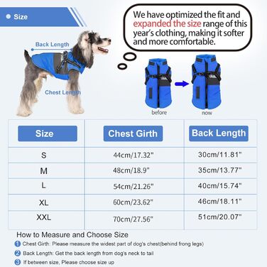 Теплий зимовий одяг для собак, куртка та жилет для маленьких та середніх порід, з світловідбиваючим жилетом, блакитний (S, блакитний)